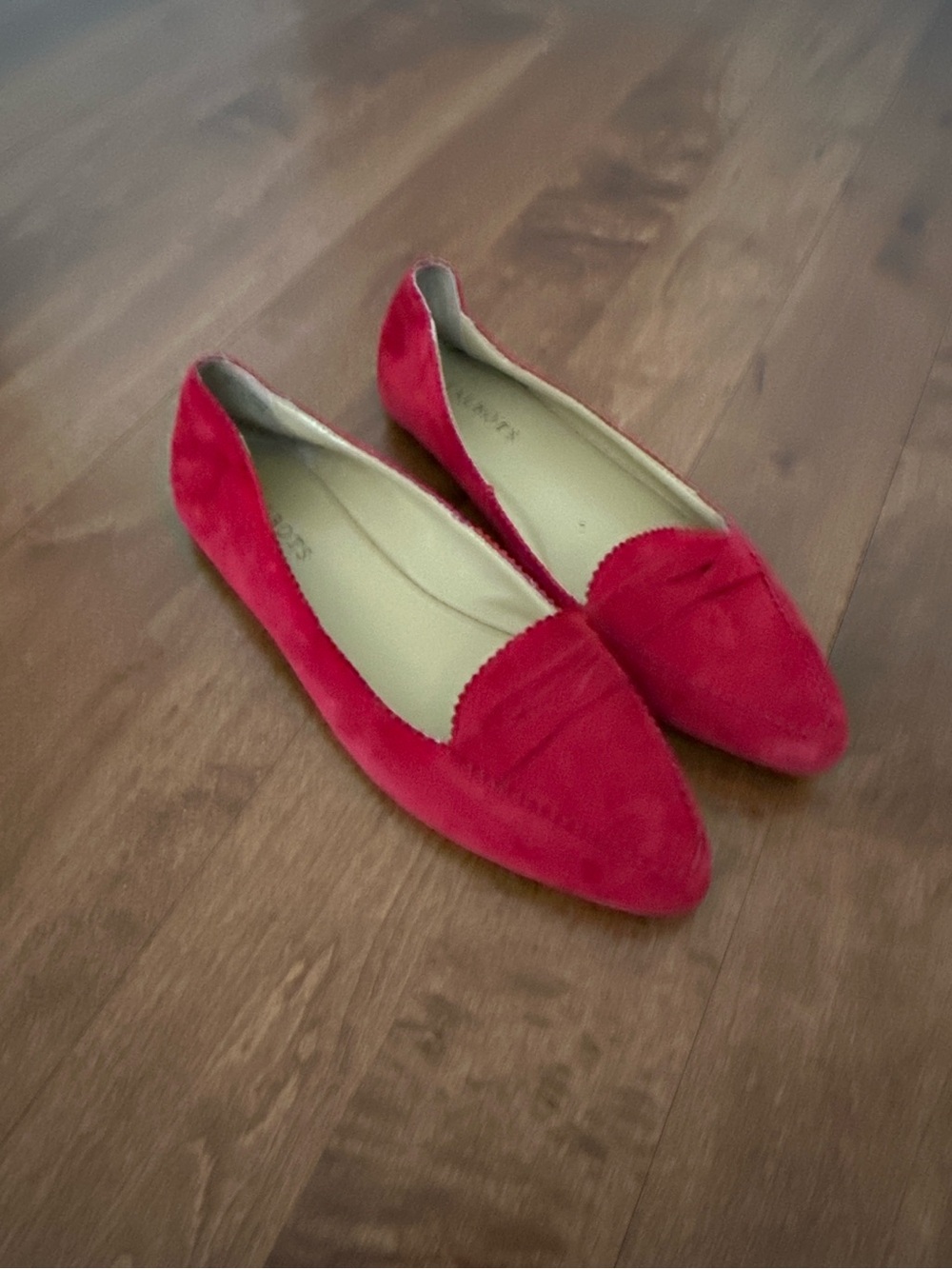 Talbots Red Suede Pointed-Toe Loafers Flats Size 8.5M